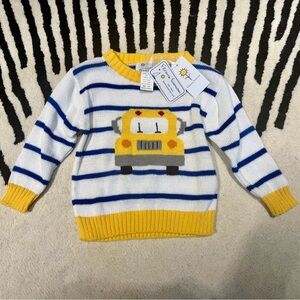 Florence Eiseman - Yellow and Blue Striped Kids Sweater - 18M